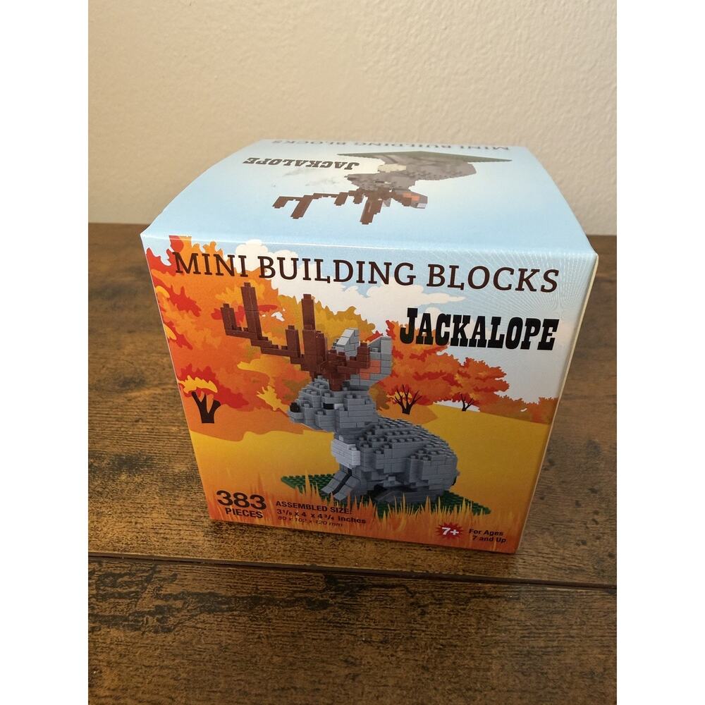 Jackalope Rabbit with Antlers Mini Building Blocks - 383 Pieces - New in Box